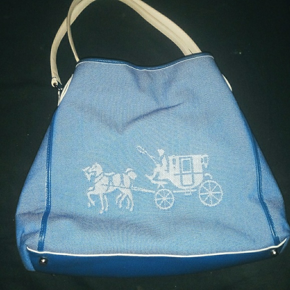 Coach Handbags - Coach Edie Horse and Carriage and Denim Handbag